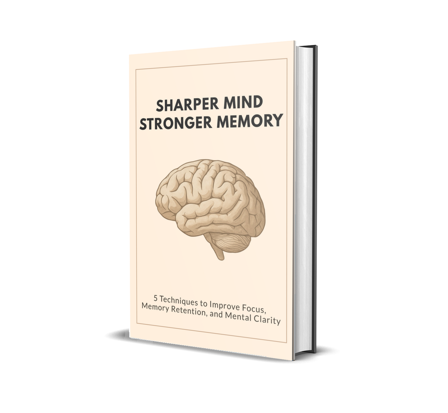 eBook titled 'Sharper Mind Stronger Memory' with a brain illustration on a white background.