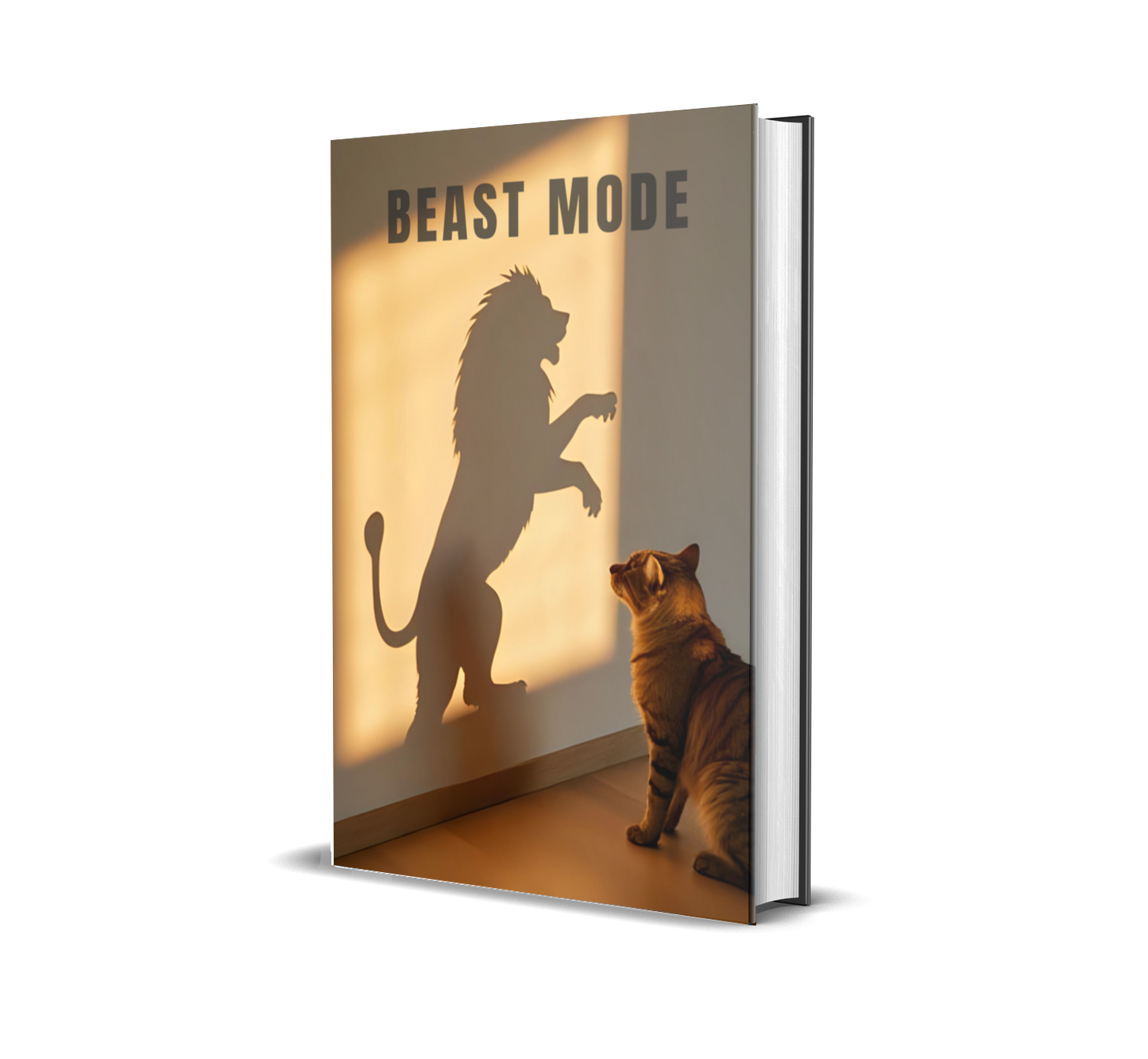 eBook titled 'Beast Mode' with a cat and lion silhouette on the cover.