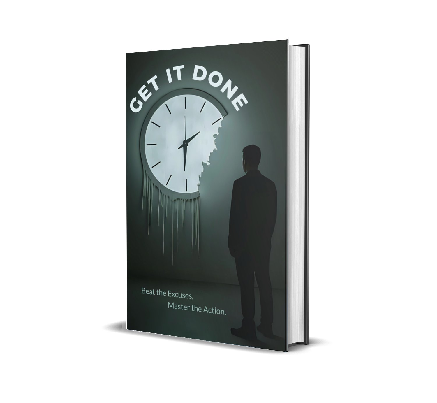 eBook titled 'Get It Done' with a clock and silhouette design on a dark green background.