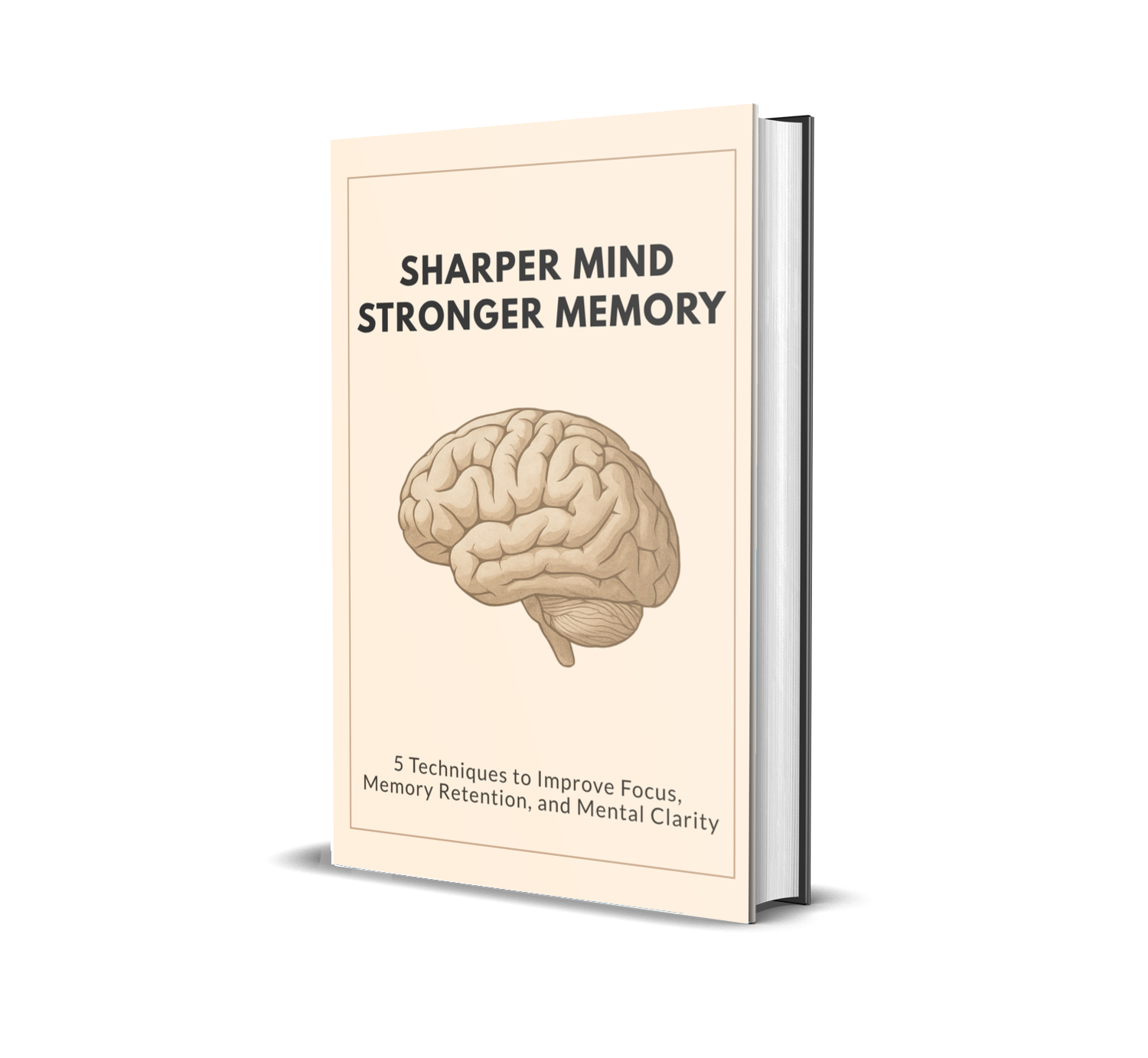 eBook titled 'Sharper Mind Stronger Memory' with a brain illustration on a white background.