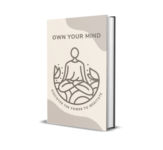 eBook titled 'Own Your Mind' with a meditation icon on a white background.